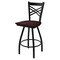 Holland Bar Stool Co 30" Swivel Bar Stool, Black Wrinkle, Dark Cherry Maple Seat X820 - alternate 1